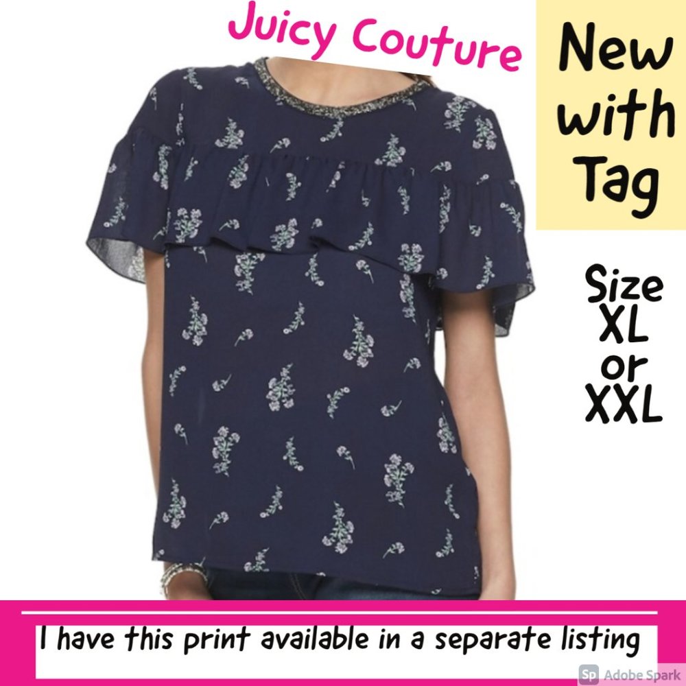 Last Chance 🌹$13ifbundle2 NWT ruffle layer floral top w bling - Picture 16 of 16
